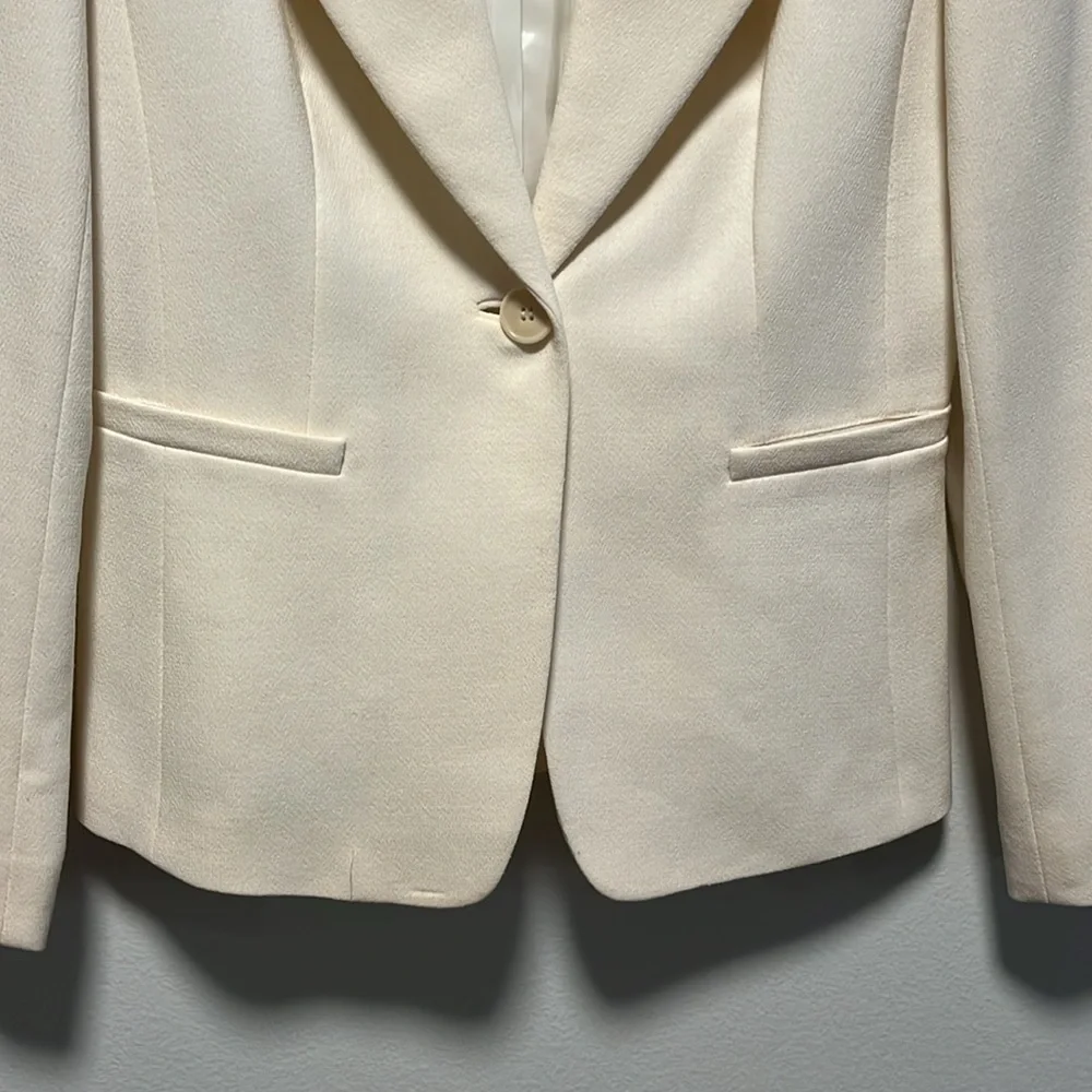 LAFAYETTE 148 NEW YORK (NWT) 100% Virgin Wool Cream Tailored Blazer, Size 0 - Picture 5 of 11